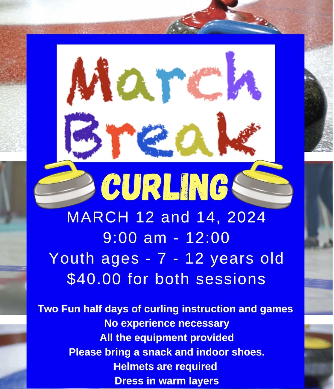 March Break Curling for Youths 7-12 yrs