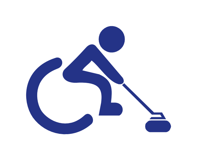 wheelchair curling pictogram blue